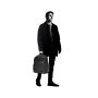 SQUADRA - Leather and Nylon Medium Backpack - Navy Blue
