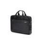 SQUADRA - Leather and Nylon Briefcase 2 Handles 1 Compartment-Black