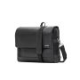 SQUADRA - Borsa Messanger Postino Pelle e Nylon-Nero