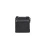SQUADRA - Tracolla Piatta Media Pelle e Nylon-Nero