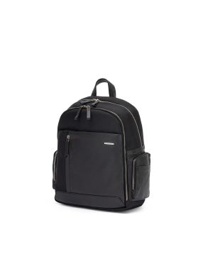 SQUADRA - Leather and Nylon Medium Backpack-Black