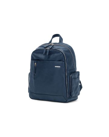 SQUADRA PLUS - Leder Mittelgroße Rucksack-Marine Blau