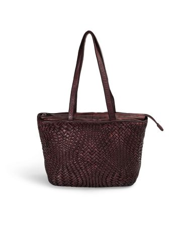 AMBRA - Woven Leather Shopper 2 Handles