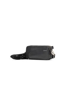 SQUADRA - Astuccio Pelle e Nylon 3 Zip-Nero