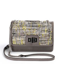 GEA- Borsa in vera pelle e tessuto