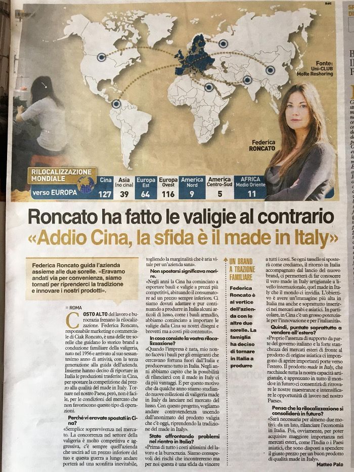 intervista valigie Roncato